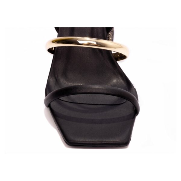 Sandália Feminina apa Preto e Metalizado Speechio Ouro Light - Imagem 5