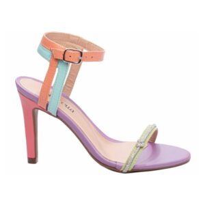 Sandália Feminina  Croco Verde, Azul e Laranja