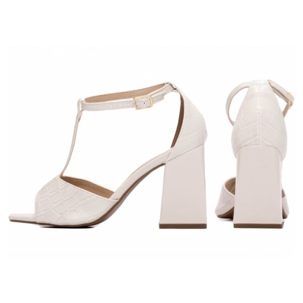 Sandália Feminina Verniz Off White e Napa Croco Off White - Imagem 2