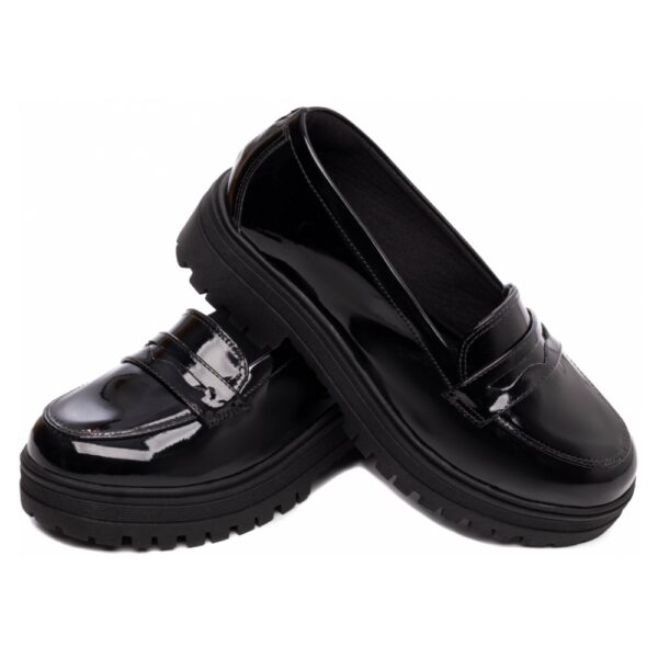 Mocassim Feminino Tratorado Preto Verniz - Imagem 4