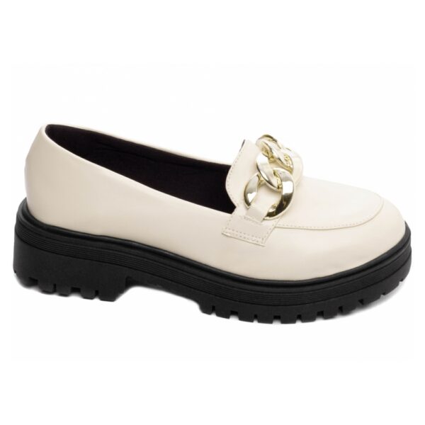 Mocassim Feminino Tratorado Off White