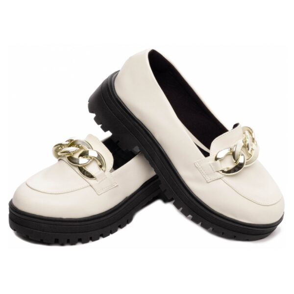 Mocassim Feminino Tratorado Off White - Imagem 3