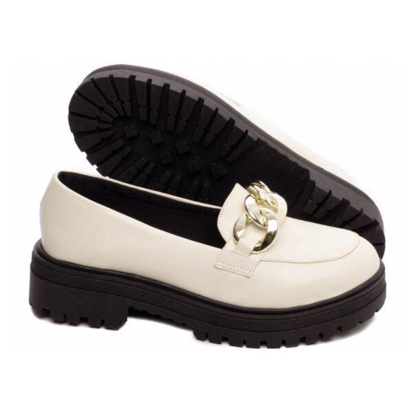 Mocassim Feminino Tratorado Off White - Imagem 4