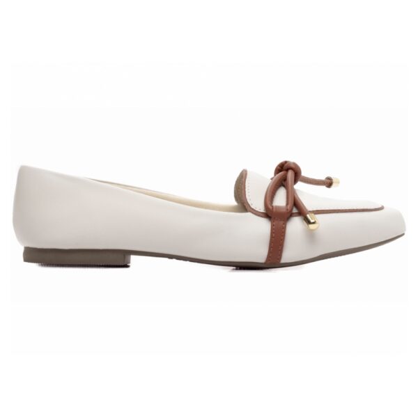 Mocassim Off White com Laço Caramelo - Imagem 2