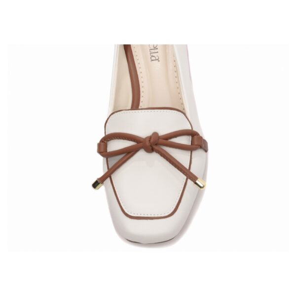 Mocassim Off White com Laço Caramelo - Imagem 4