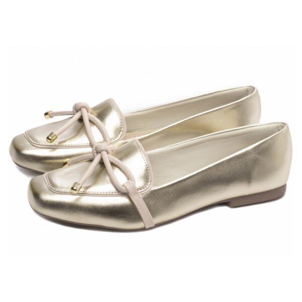 Mocassim Rasteiro Ouro Light com laço - Imagem 2
