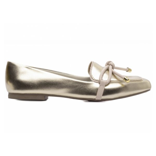Mocassim Rasteiro Ouro Light com laço - Imagem 3