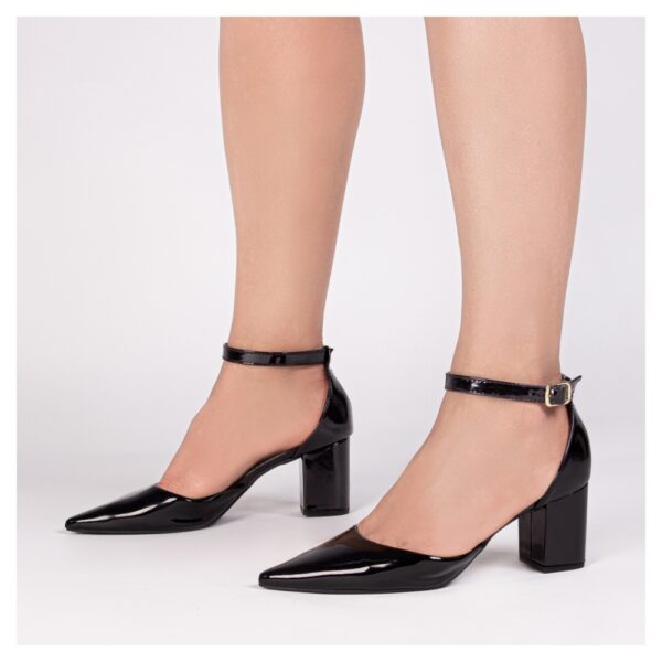 Sapato Scarpin Preto Bico Fino Tanoleira - Imagem 5