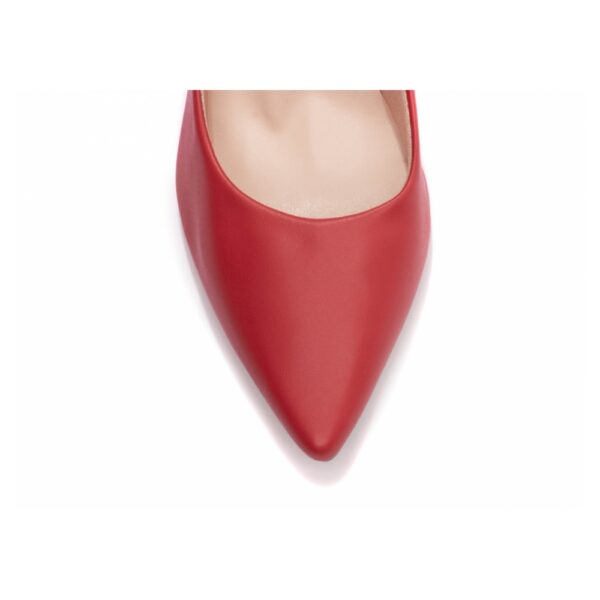 Sapato Scarpin Vermelho Bico Fino Salto Fino - Imagem 4