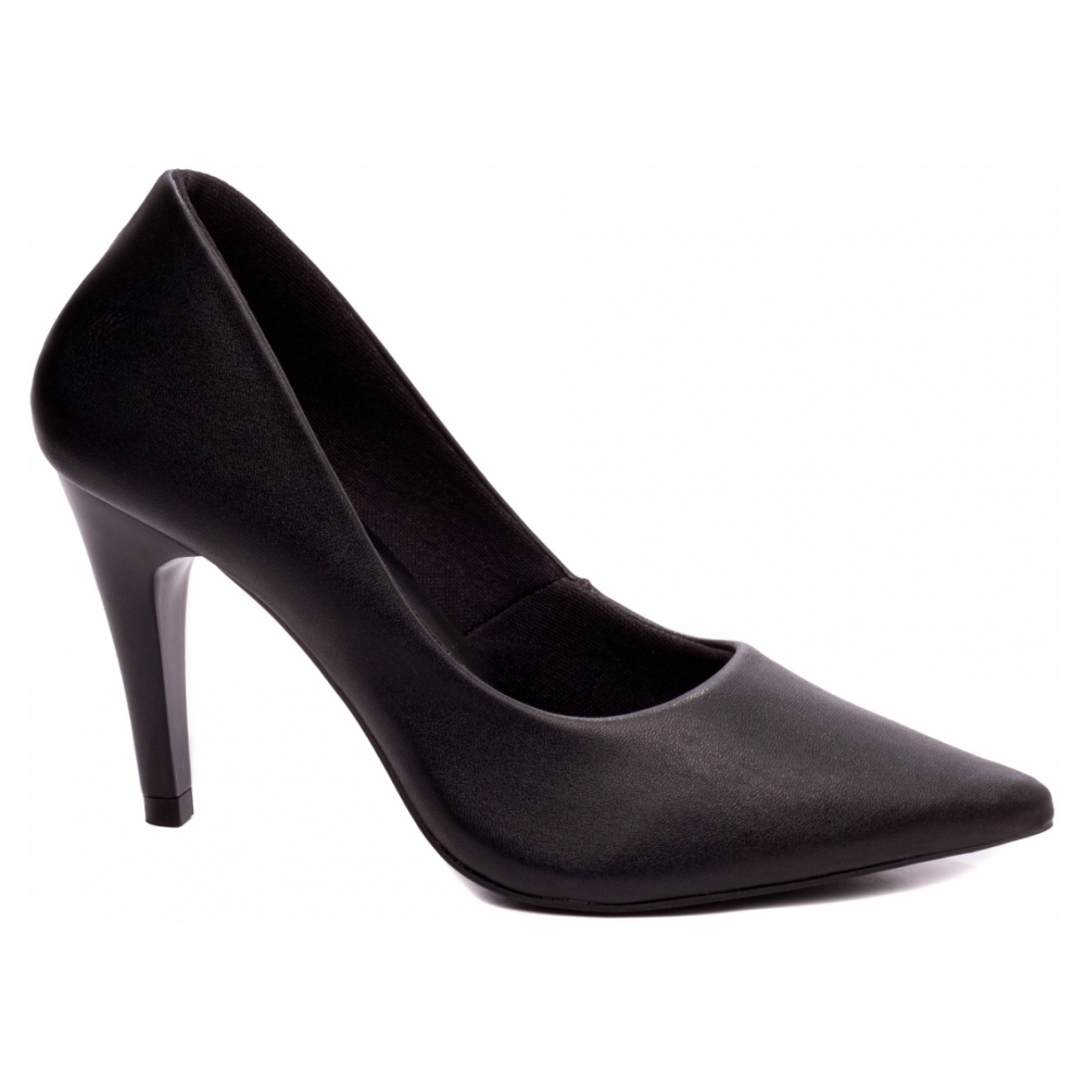 Sapato Scarpin Preto Salto Fino Alto