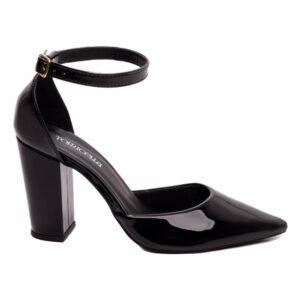 Sapato Scarpin Preto Bico Fino Tanoleira