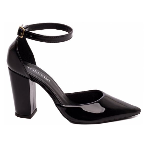 Sapato Scarpin Preto Bico Fino Tanoleira
