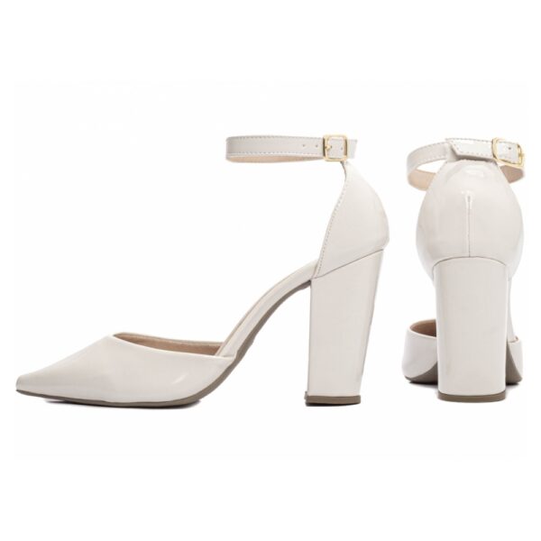 Sapato Scarpin Off White Bico Fino Tanoleira - Imagem 2