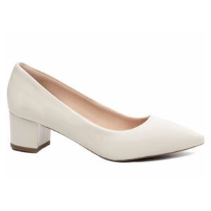 Sapato Scarpin Off White Salto Grosso 5 cm