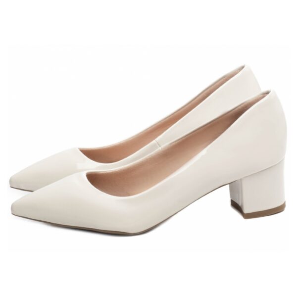 Sapato Scarpin Off White Salto Grosso 5 cm - Imagem 3