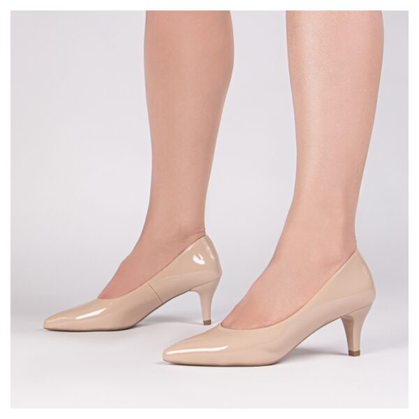 Sapato Scarpin Bege Salto Fino 6 cm - Imagem 5