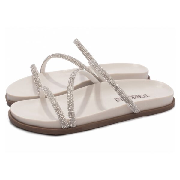 Sandália Papete Birken Off white com Detalhe Prata - Imagem 2