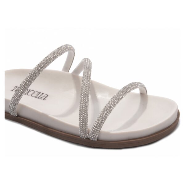 Sandália Papete Birken Off white com Detalhe Prata - Imagem 3