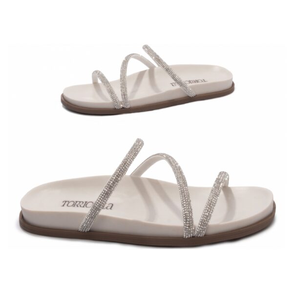 Sandália Papete Birken Off white com Detalhe Prata - Imagem 4