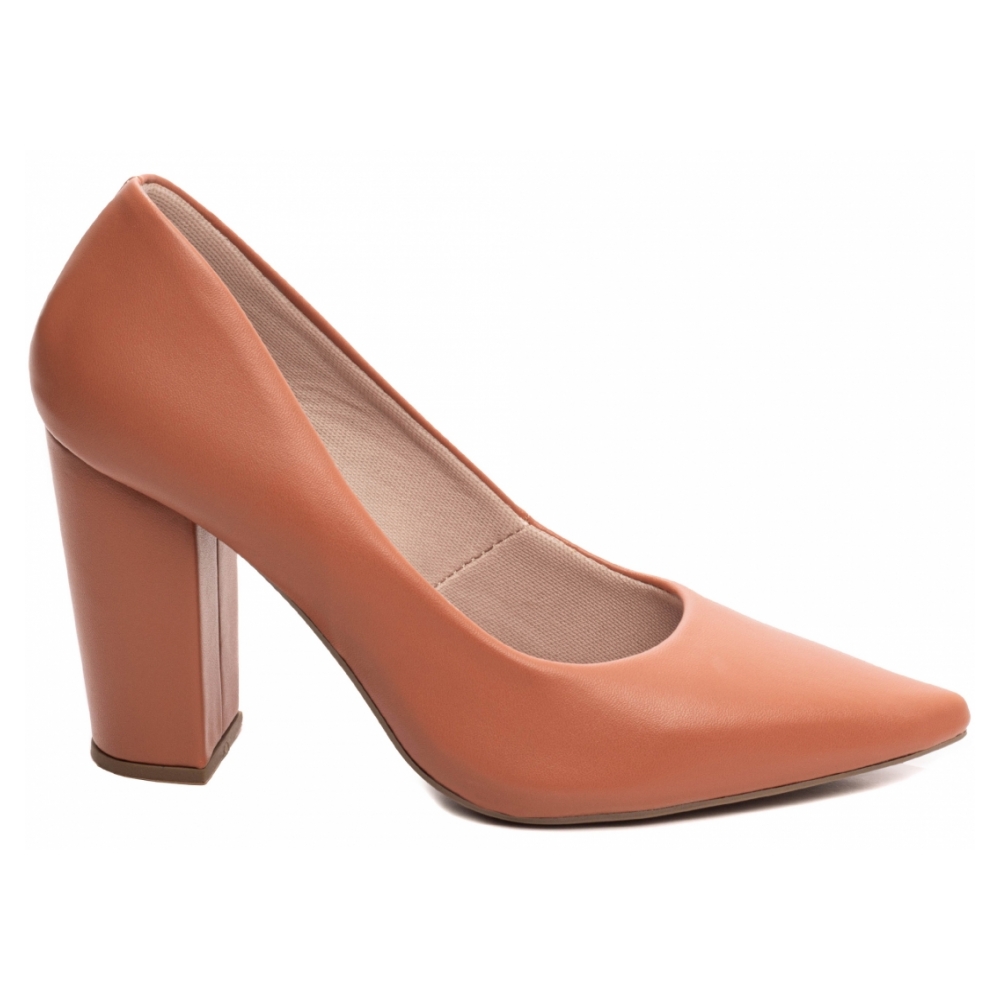 Sapato Scarpin Caramelo Bico Fino