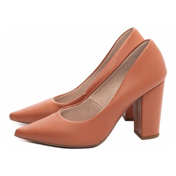 Sapato Scarpin Caramelo Bico Fino - Imagem 3