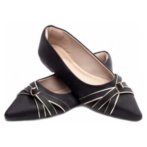 Sapatilha Bico Fino Lezard Preto