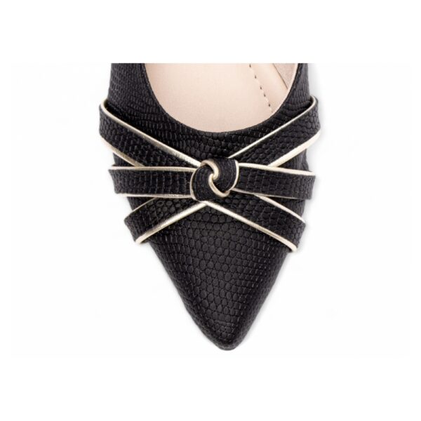 Sapatilha Bico Fino Lezard Preto - Imagem 4