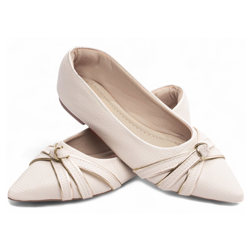 Sapatilha Bico Fino Off White