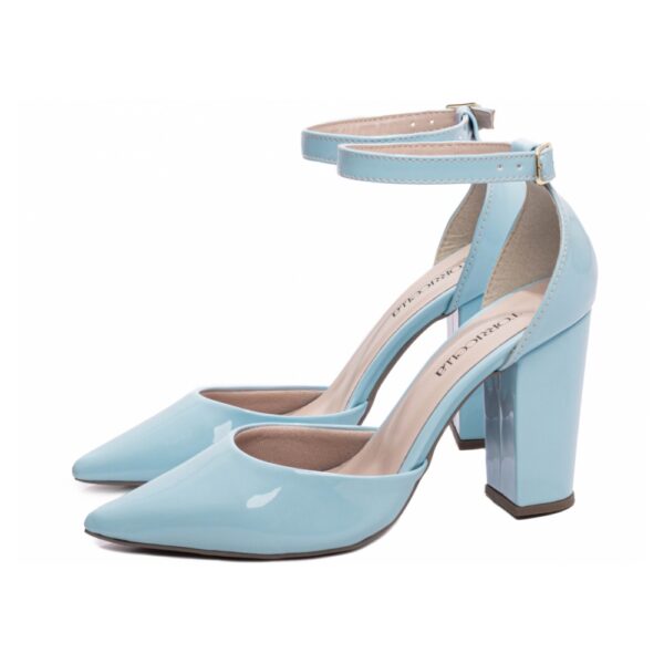 Sapato Scarpin Azul Bico Fino Tanoleira - Imagem 3