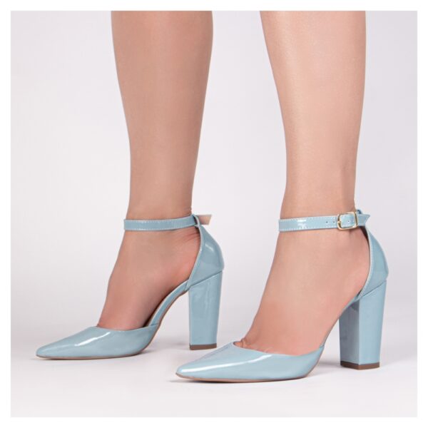 Sapato Scarpin Azul Bico Fino Tanoleira - Imagem 5