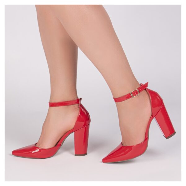 Sapato Scarpin Vermelho Bico Fino Tanoleira - Imagem 5