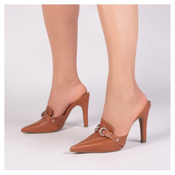 Sapato Scarpin Mule Caramelo - Imagem 5