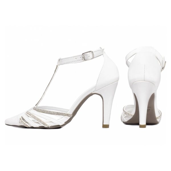Sapato Scarpin Para Noiva Branco com Strass - Imagem 2