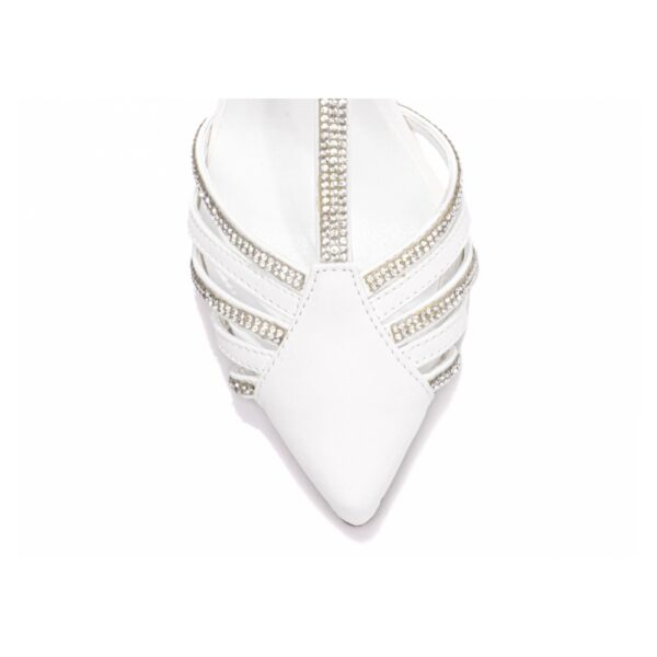 Sapato Scarpin Para Noiva Branco com Strass - Imagem 4