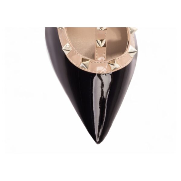 Sapato Scarpin Preto e Bege Verniz Salto 12 - Imagem 4