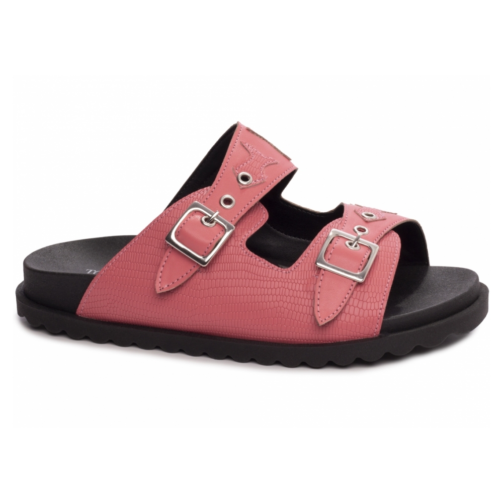 Sandália Papete Birken Rosa com Fivela