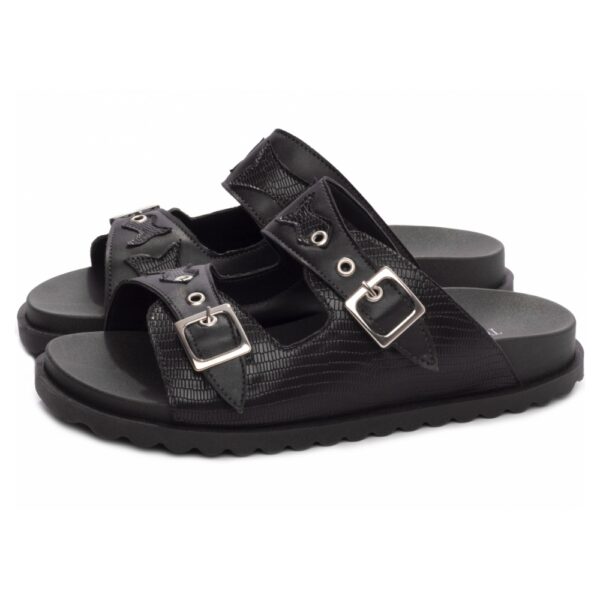 Sandália Papete Birken Preta com Fivela - Imagem 2