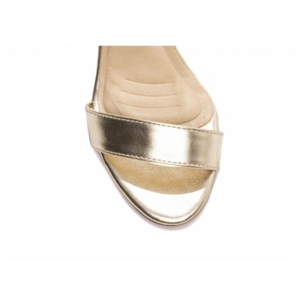Sandália Feminina Ouro Light com Tanoleira Salto Médio - Imagem 4