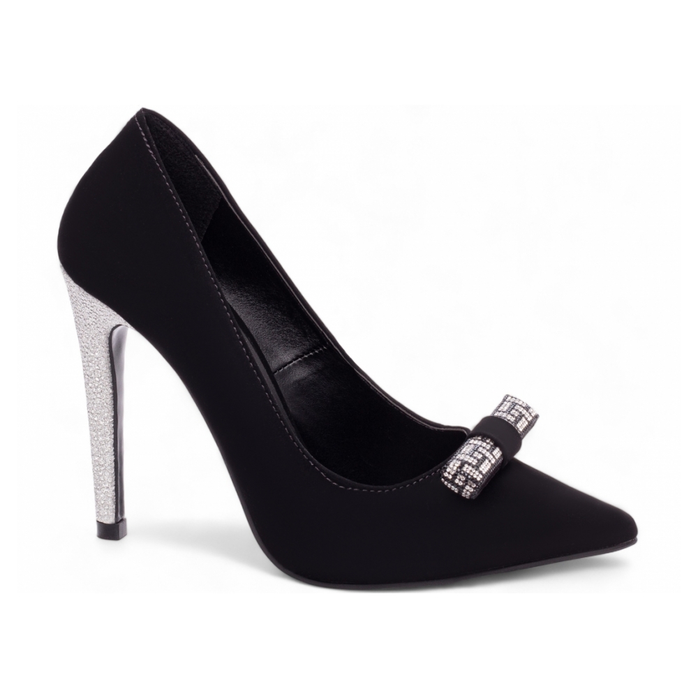Sapato Scarpin Preço Laço Nobuck Salto 12