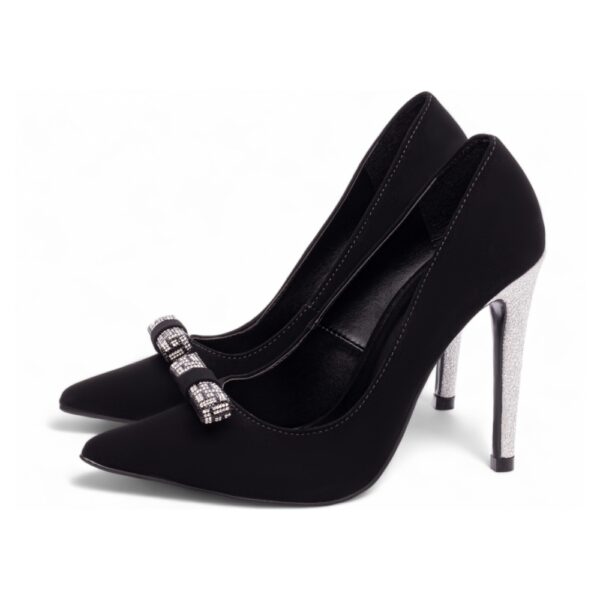 Sapato Scarpin Preço Laço Nobuck Salto 12 - Imagem 3