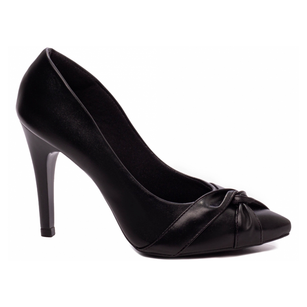 Sapato Scarpin Preto Bico Fino Salto Alto