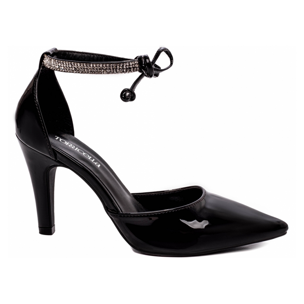 Sapato Scarpin Preto de Amarrar na Tanoleira