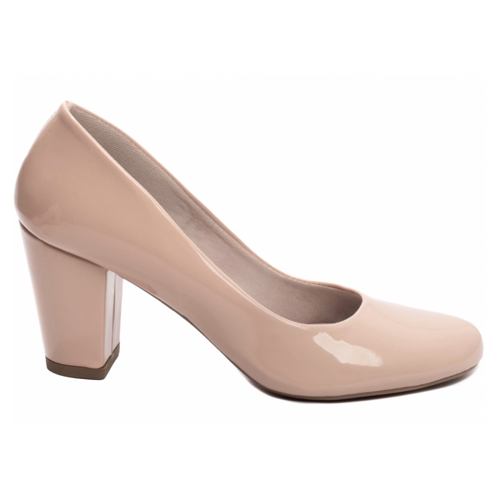 Sapato Scarpin Bico Redondo Rose
