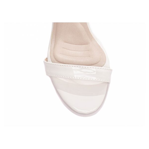 Sandália Feminina Off White com Tanoleira Salto Fino Alto - Imagem 4