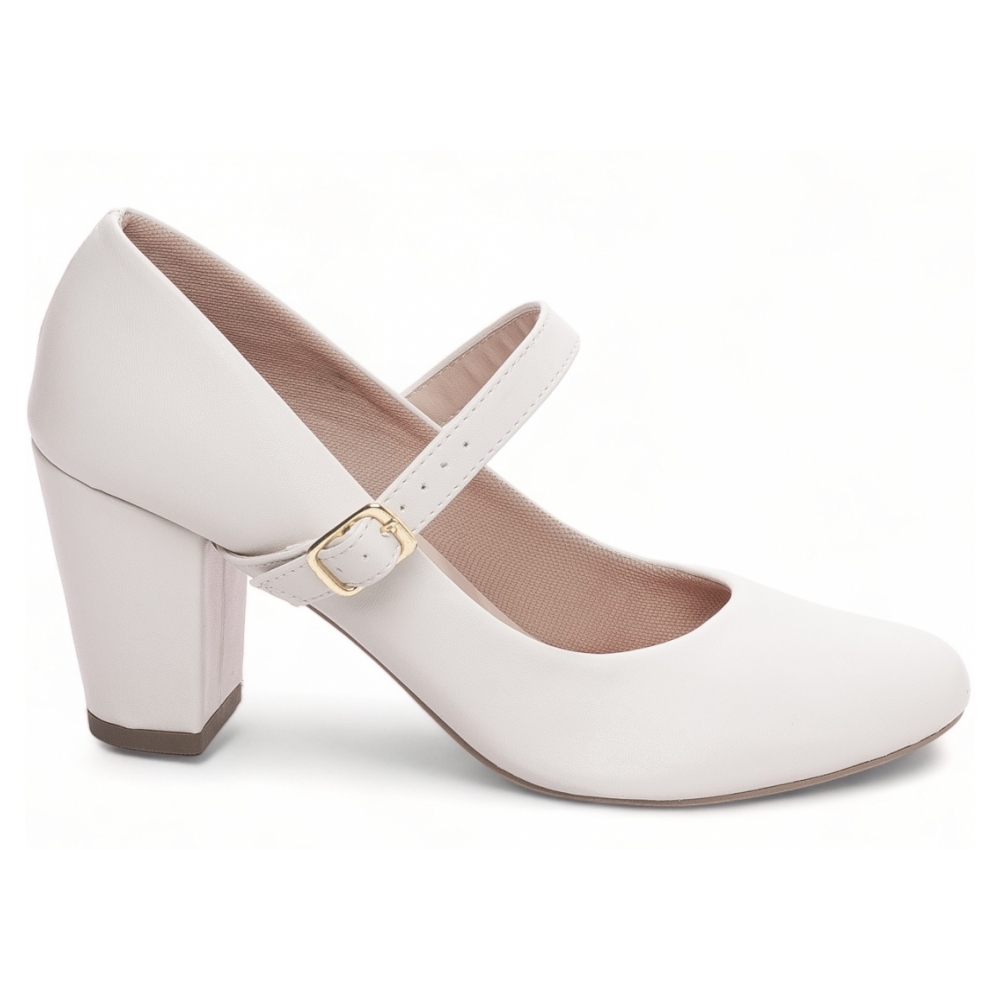 Sapato Boneca Mary Jane Off White