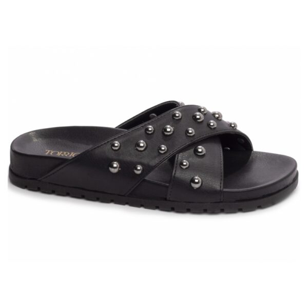Sandália Papete Birken Preto com Spikes