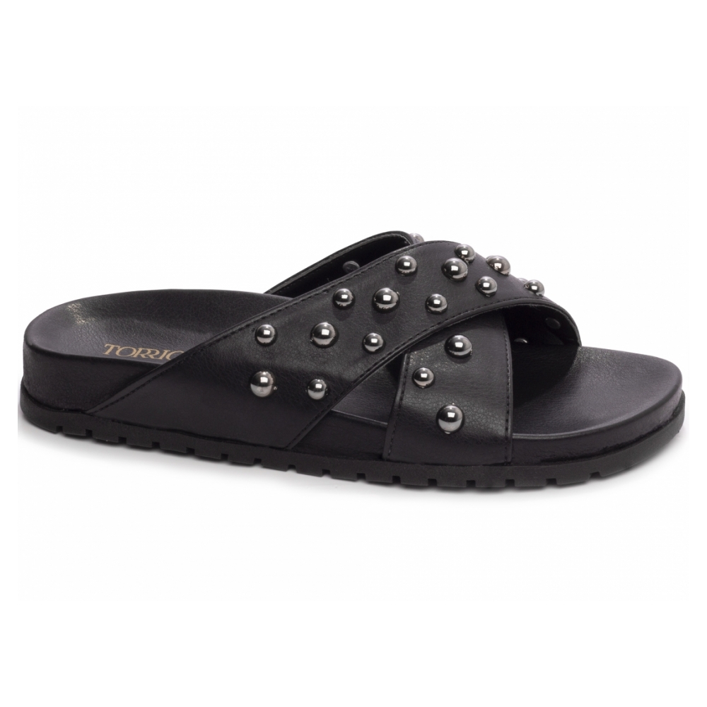 Sandália Papete Birken Preto com Spikes