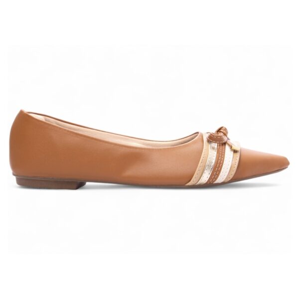 Sapatilha Feminina Bico Fino Caramelo Ouro Light - Imagem 3