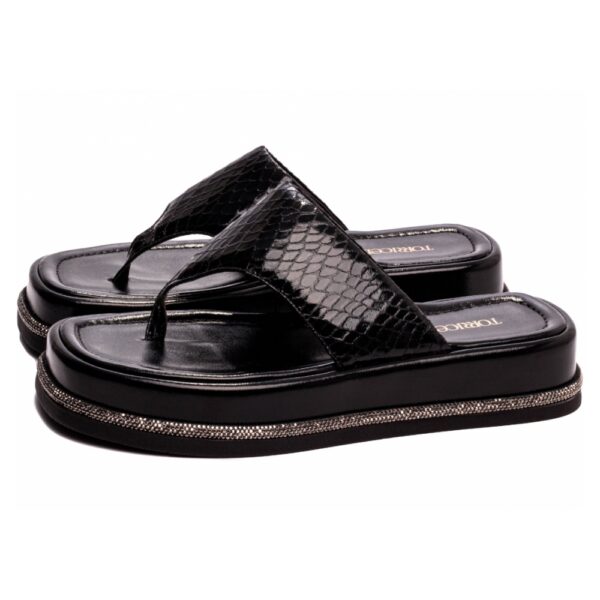 Chinelo Plataforma Feminina Preta - Imagem 2