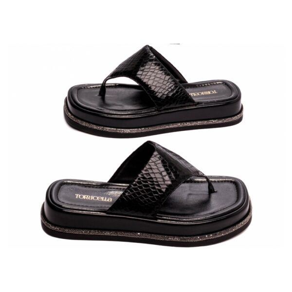 Chinelo Plataforma Feminina Preta - Imagem 6